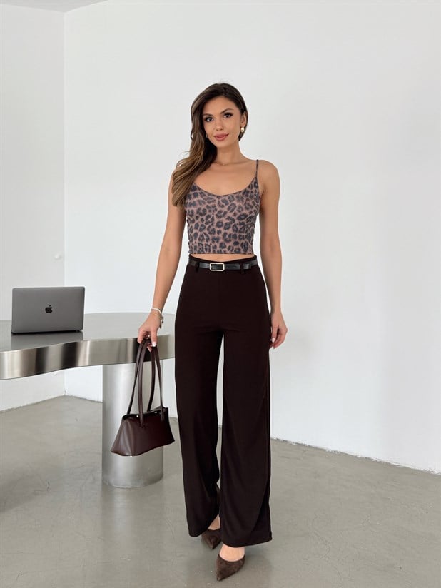 Scuba Crep Pantolon - Kahve