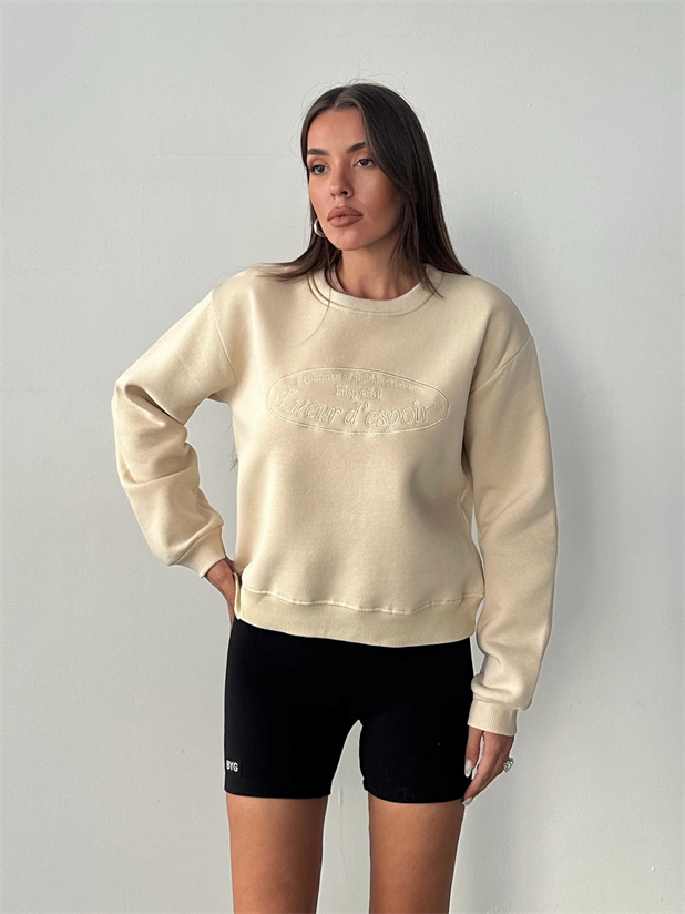 Hopeful Nakış Sweat - Taş