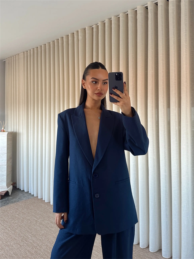 Lily Keten Blazer - Lacivert