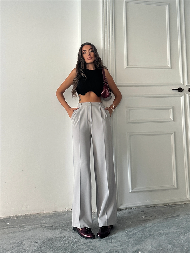 My Palazzo Kumaş Pantolon - Gri