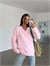 Oversize V Yaka Kazak - Pembe