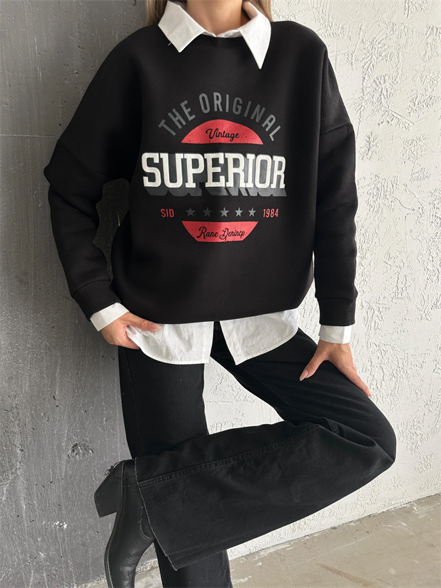 Superior Sweatshirt Siyah - Siyah