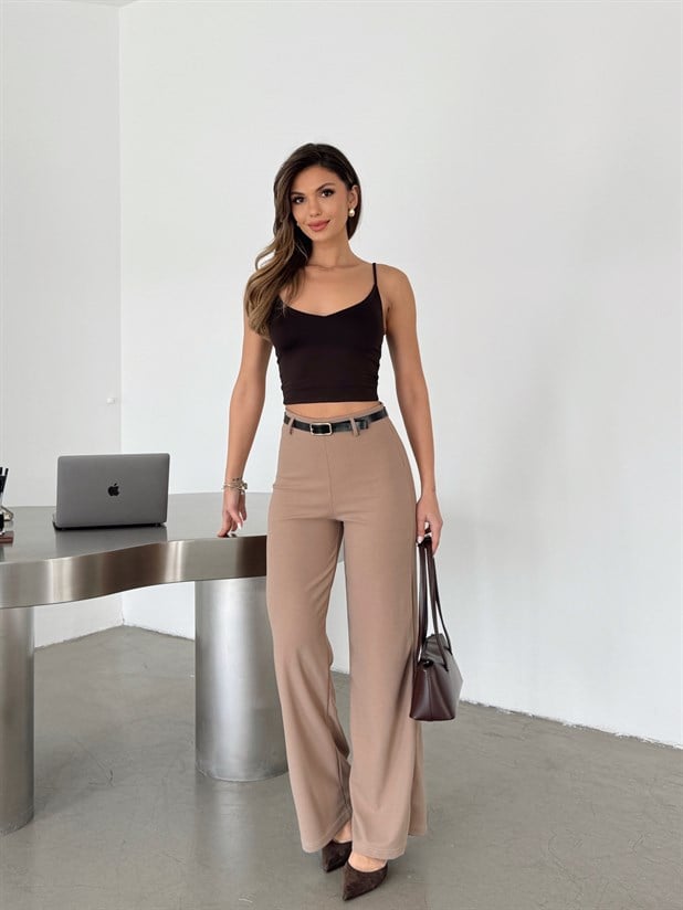 Scuba Crep Pantolon - Bej