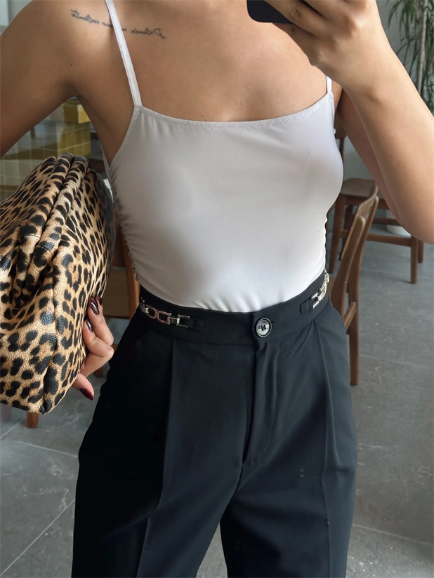 Yan Büzgülü Bodysuit Gri - Gri