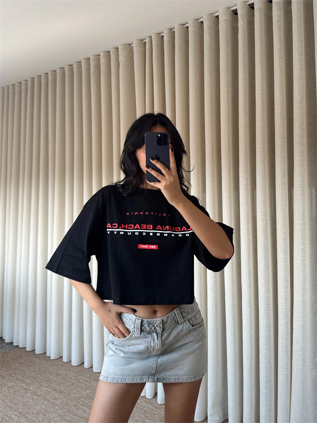 Laguna Beach Crop Basic - Siyah