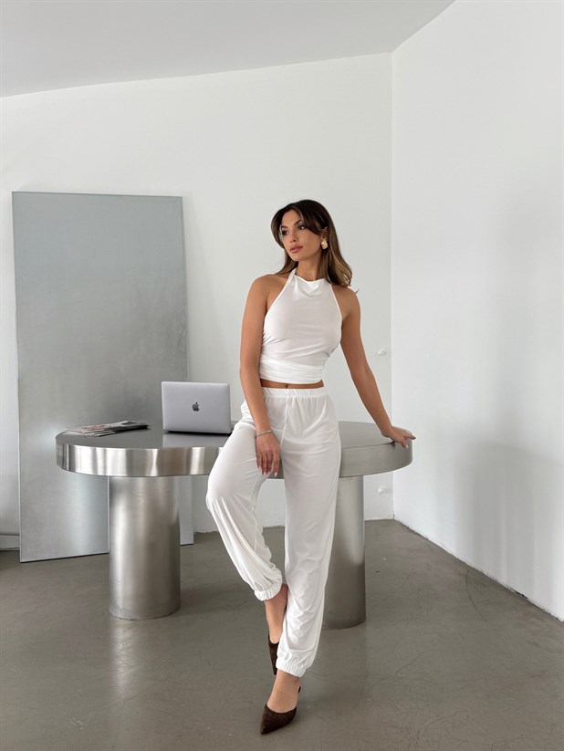 Şalvar Pantolonlu Takım - Beyaz