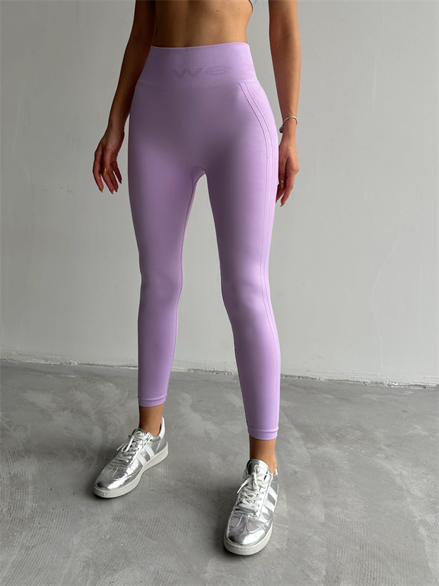 Yan Çizgi Esnek Tayt Lila - Lila