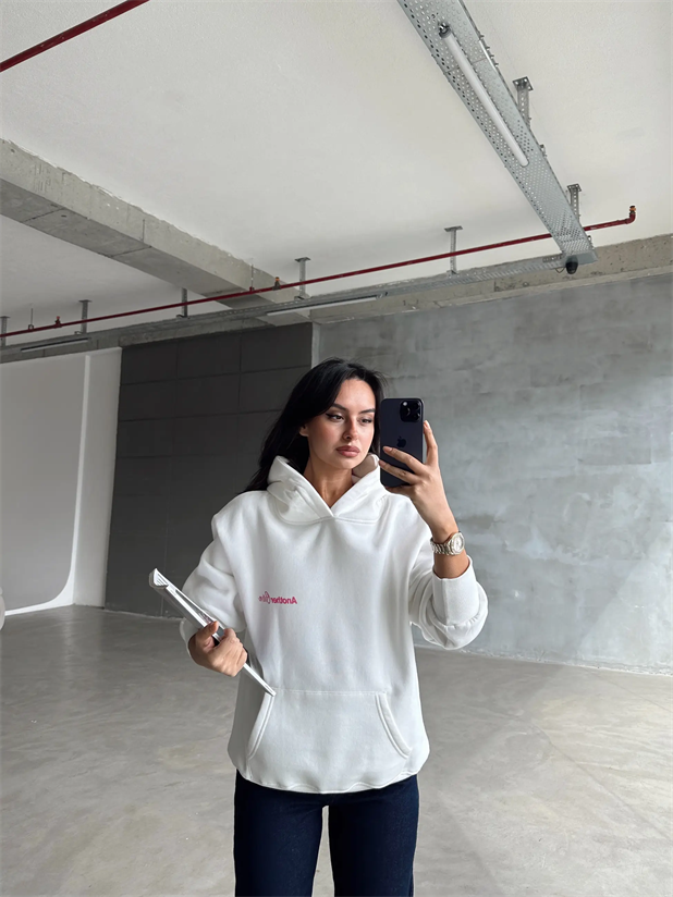 Another Kapüşonlu Sweatshirt Beyaz - Beyaz
