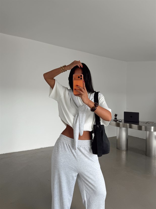 Garnili Modal Takım - Gri