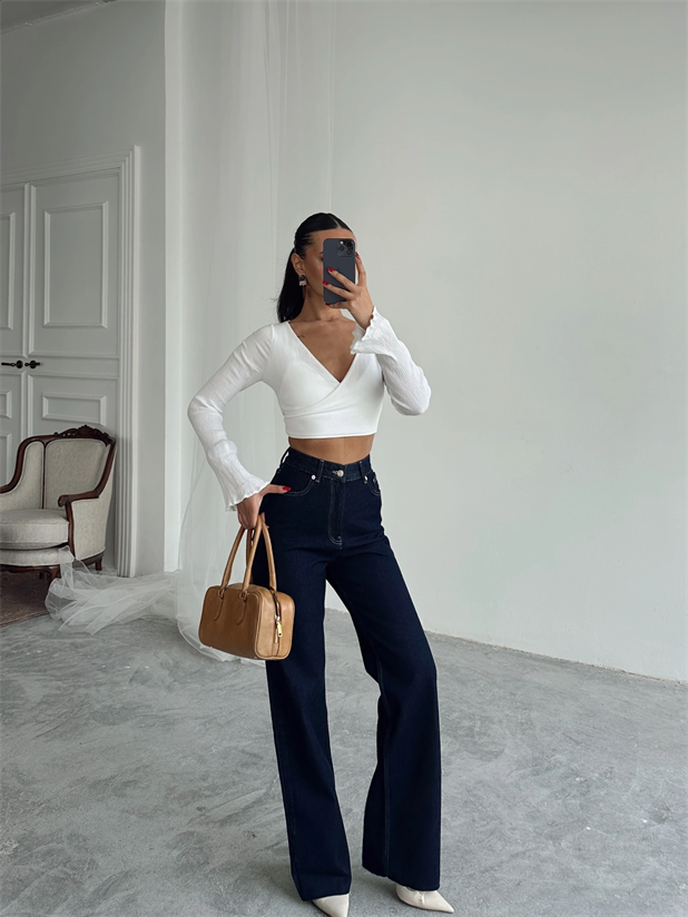 Massimo Paça Kesik Palazzo Jean - Lacivert