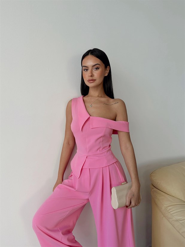 Tek Omuz Büstiyer - Pembe