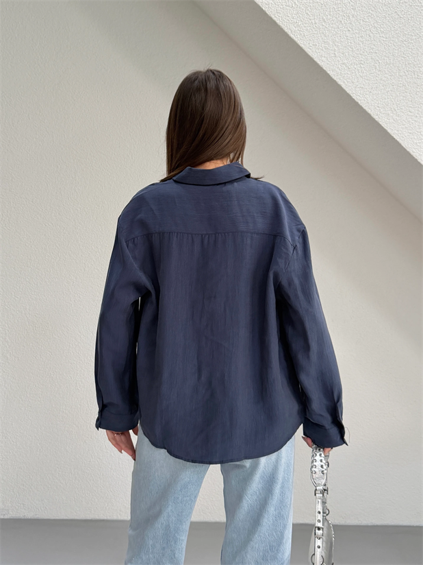 Tensel Gömlek - Lacivert