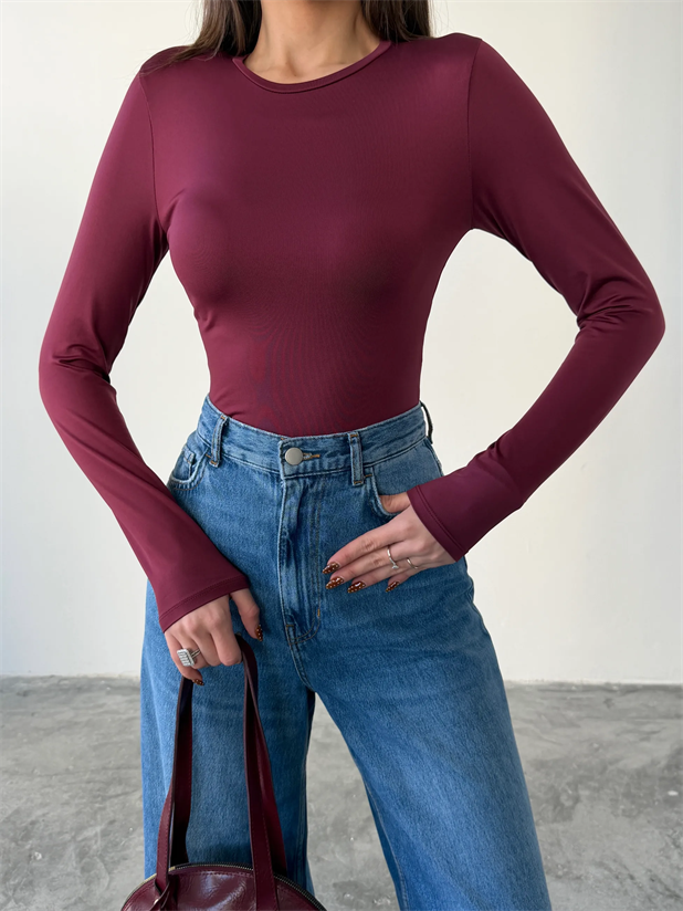 Bisiklet Yaka Micro Bluz - Bordo