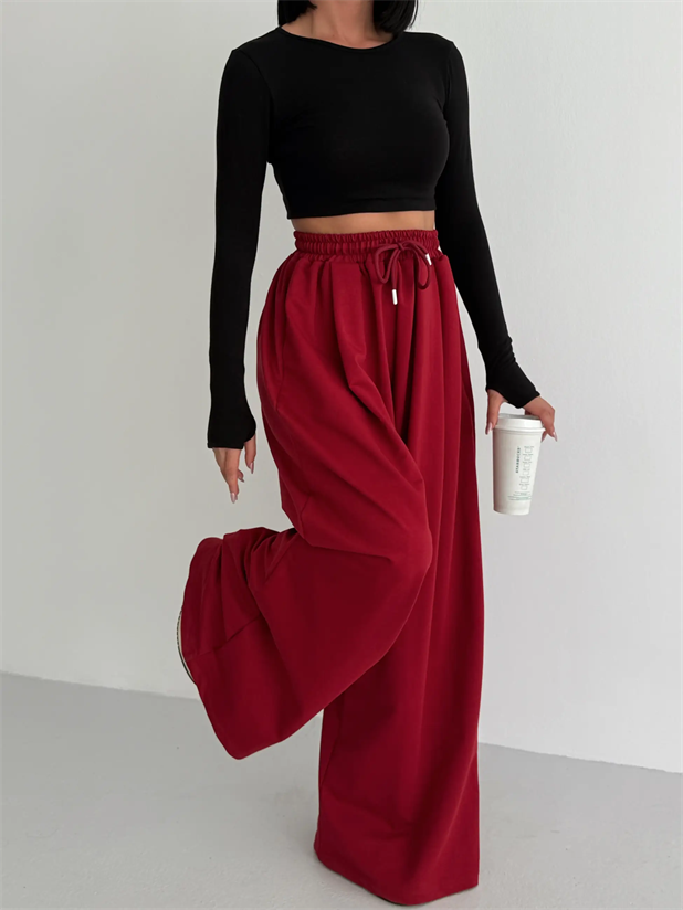 Baggy Salaş Eşofman - Bordo