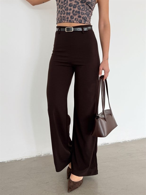 Scuba Crep Pantolon - Kahve
