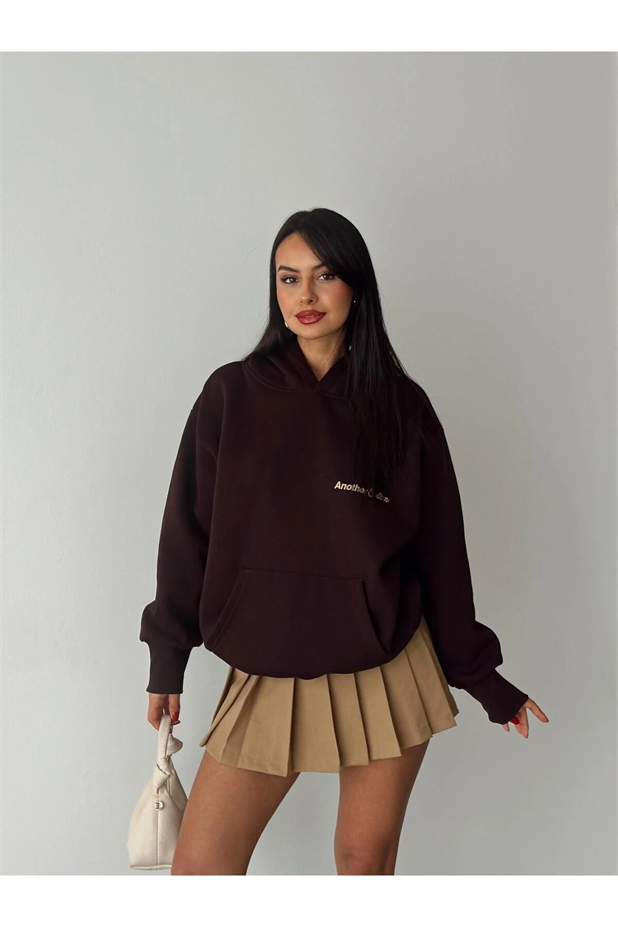 Another Kapüşonlu Sweatshirt Acı kahve - Acı Kahve