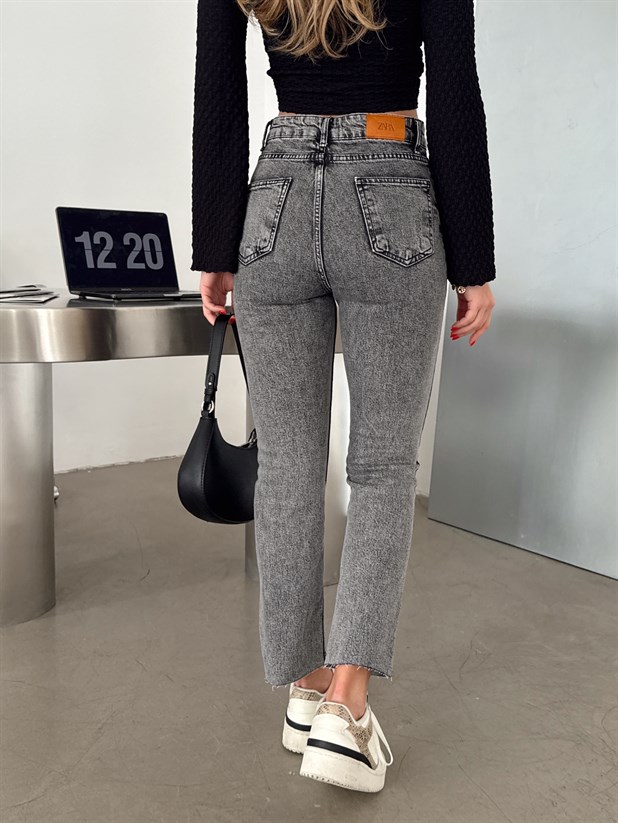 Original Paça Kesik Jean - Gri