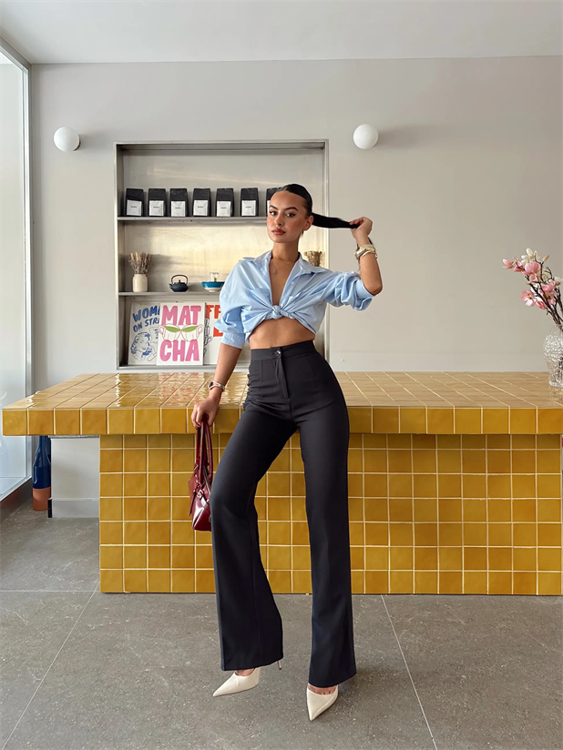 Cepsiz Palazzo Pantolon  - Siyah