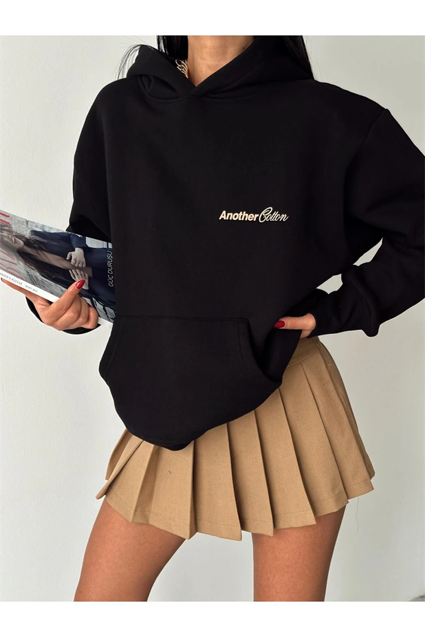 Another Kapüşonlu Sweatshirt Siyah - Siyah