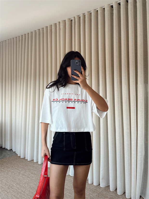 Laguna Beach Crop Basic - Beyaz