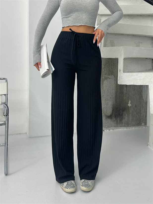 Yumoş Fitilli Eşofman - Siyah