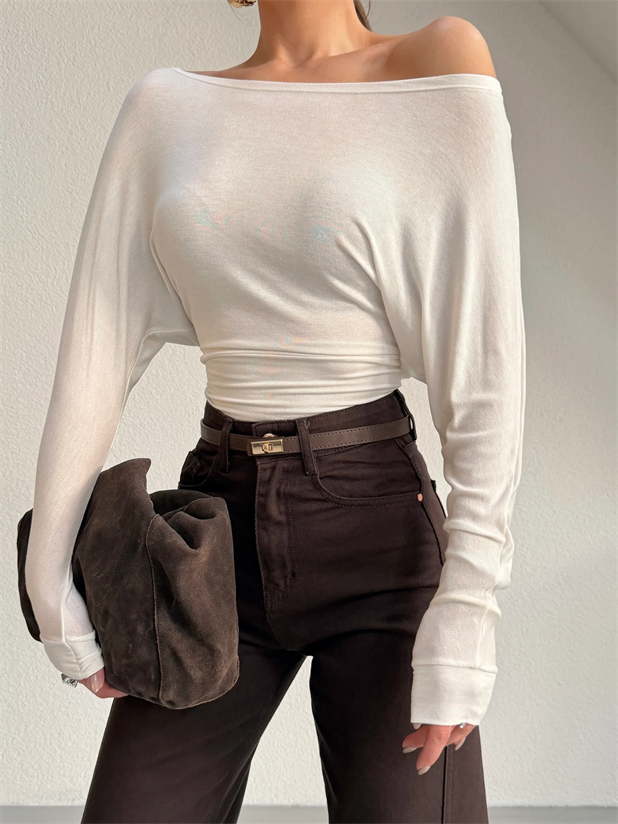 Yarasa Kol Transparan Bluz - Ekru