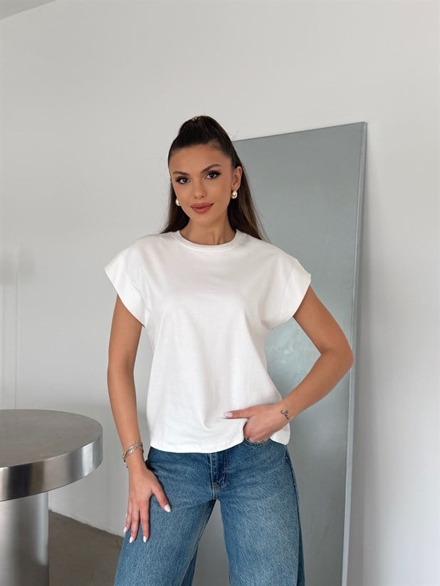 Düz Kolsuz Basic - Ekru