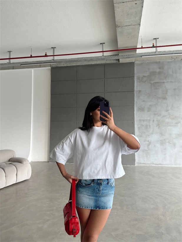Oversize Basic Crop - Ekru