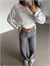 İçi Büzgülü Yumoş Bluz - Gri