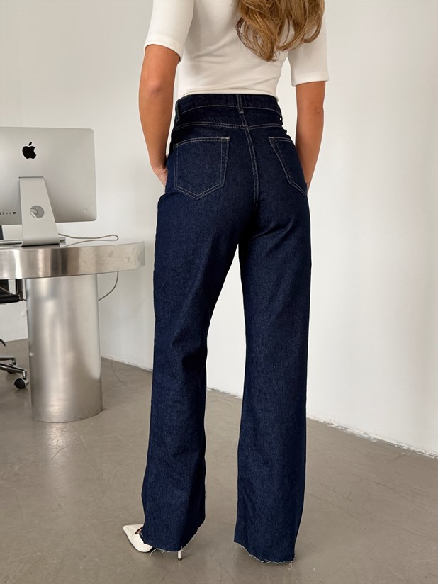 Paça Kesik Palazzo Jean - Lacivert