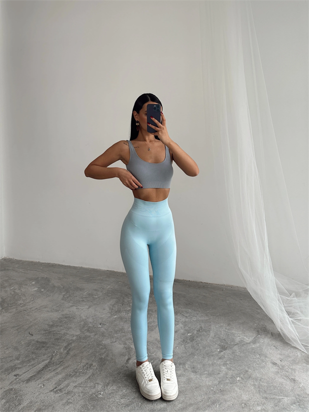 Esnek Tayt Bebe Mavi - Mavi