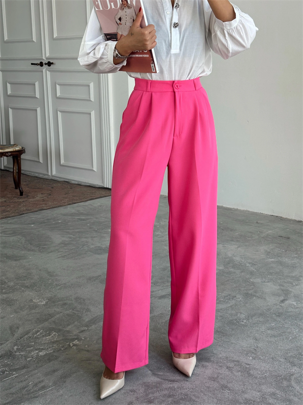 My Palazzo Kumaş Pantolon - Fuşya