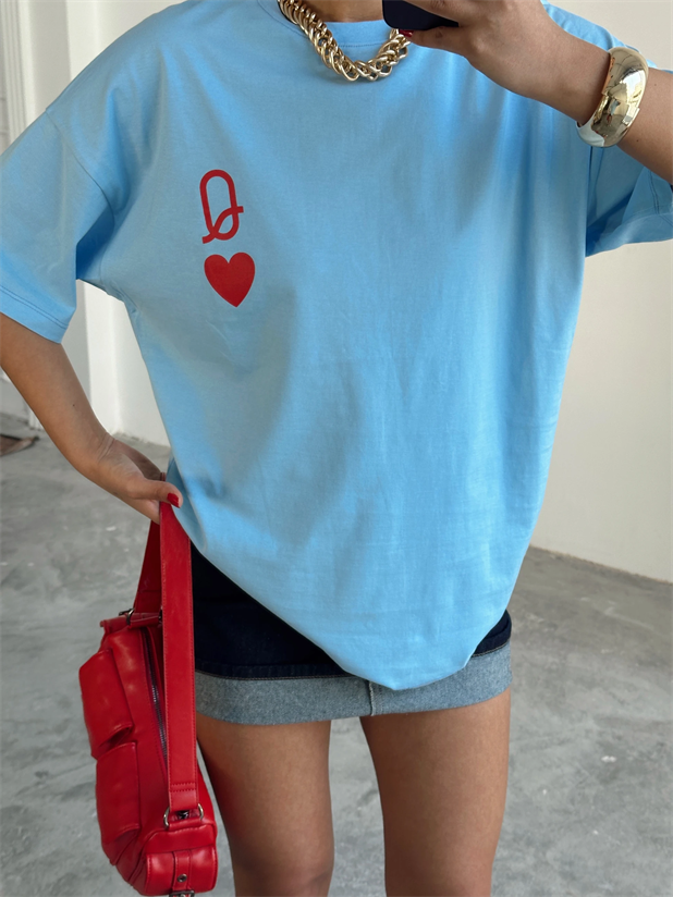 Love Q Basic Tshirt Bebe Mavi - Mavi