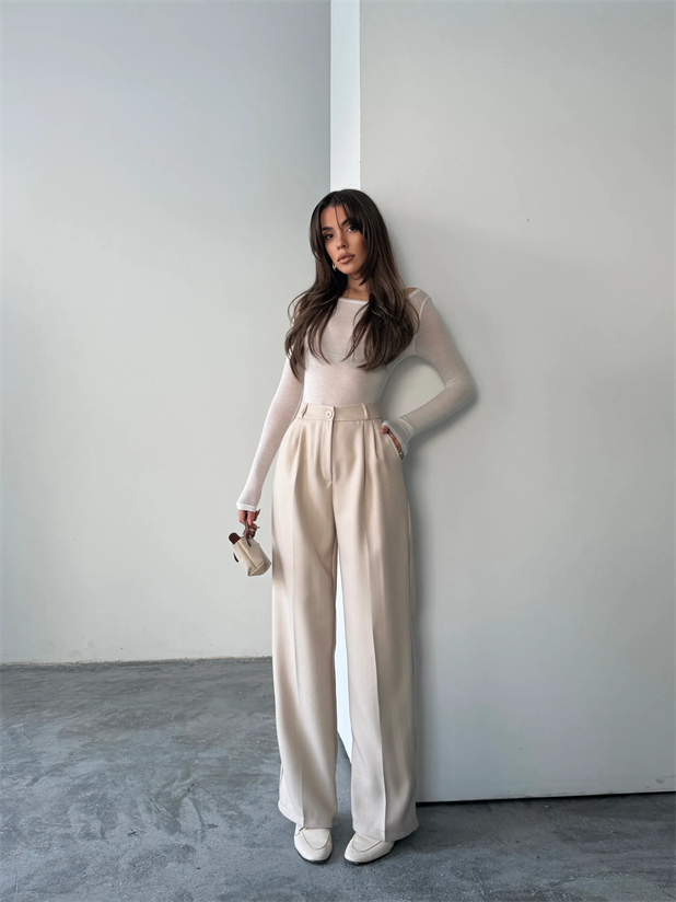 Yünefekt Çizgili Palazzo - Taş