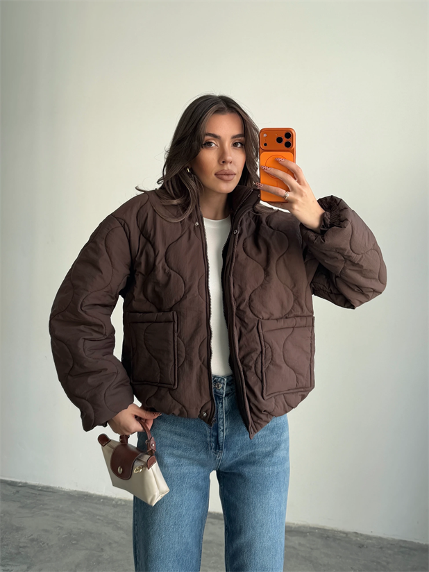 Cepli Kapitone Mont - Kahve