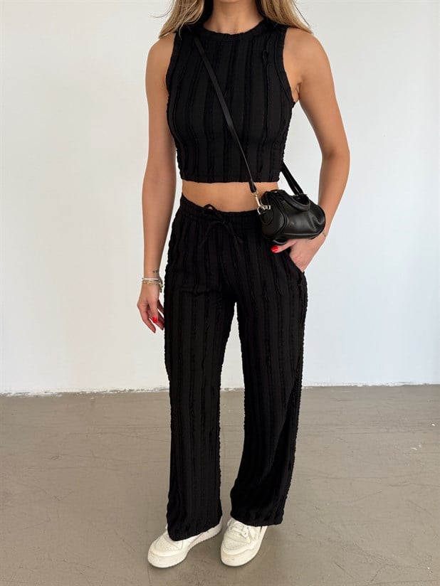 Fırfır Atlet Takım - Siyah