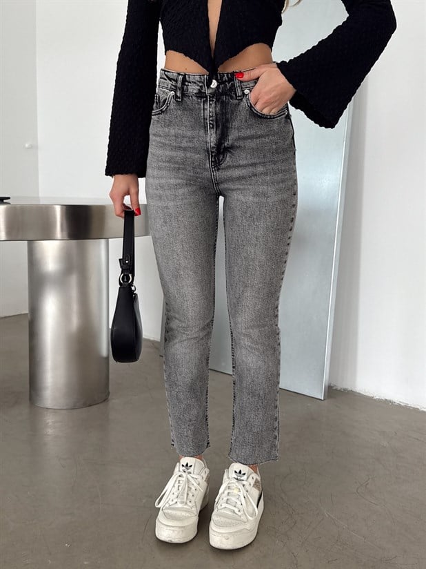 Original Paça Kesik Jean - Gri