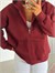 Fermuarlı Cepli Sweat - Bordo