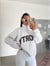 Sporty Yarım Fermuar Sweat - Gri