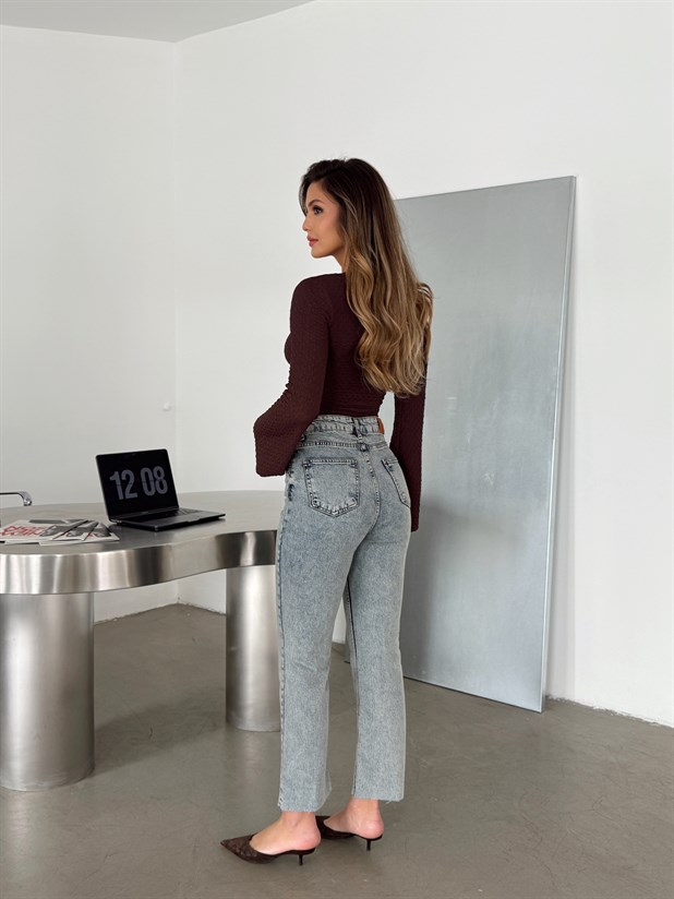 Original Paça Kesik Jean - Buz Mavi