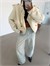 Vatka Detay Oversize Crop Trençkot - Ekru