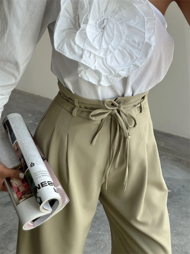 Beli İp Ve Lastikli Palazzo - Haki