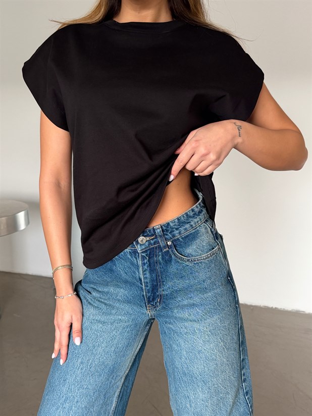 Düz Kolsuz Basic - Siyah