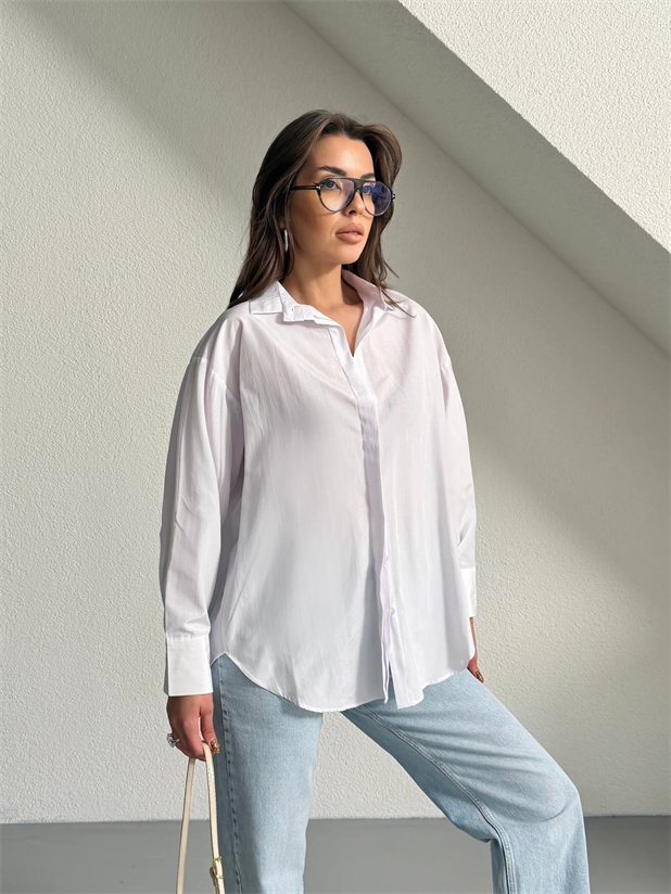 Gizli Patlı Gömlek - Beyaz
