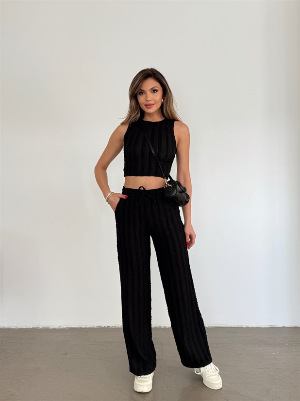 Fırfır Atlet Takım - Siyah