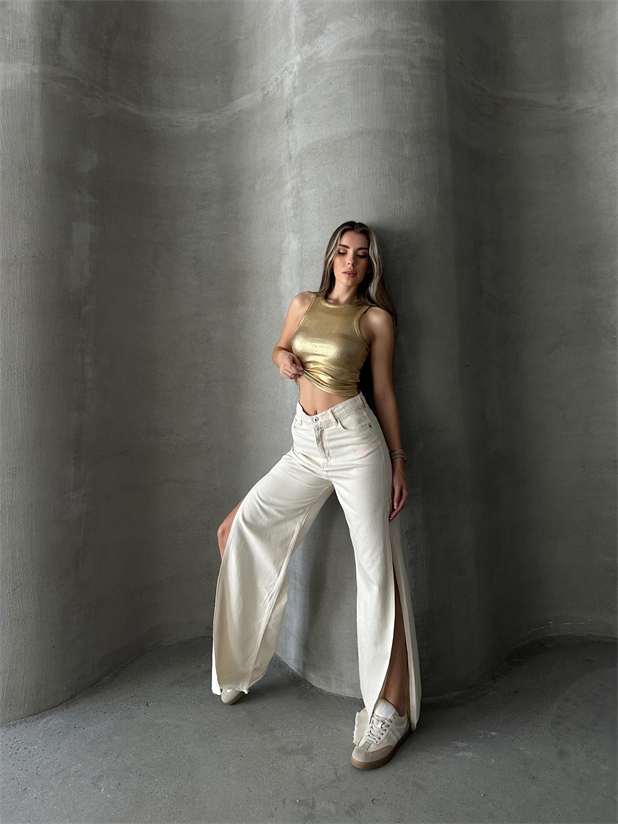 Lily Varaklı Crop Gold - Gold