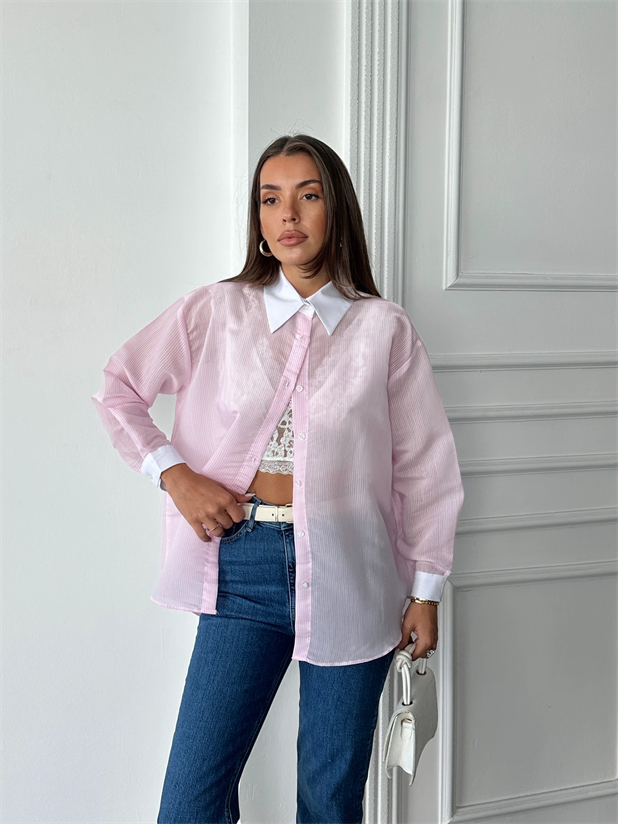 Transparan Gömlek - Pembe