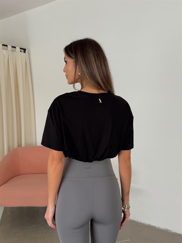 Studio Yazılı Balon T-shirt - Siyah