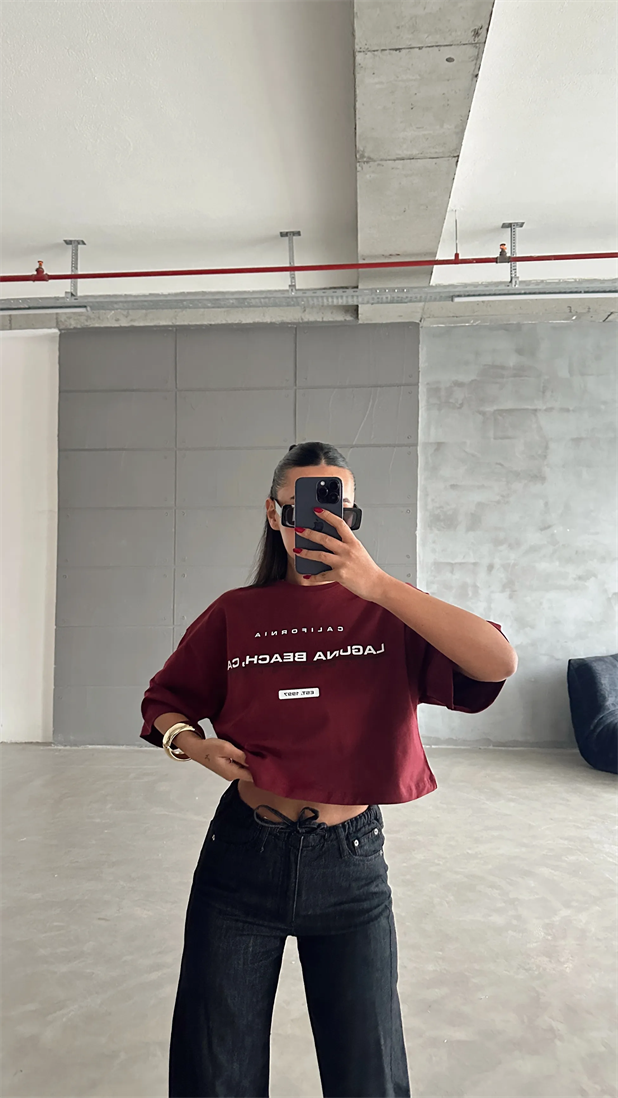 Laguna Beach Crop Basic - Bordo