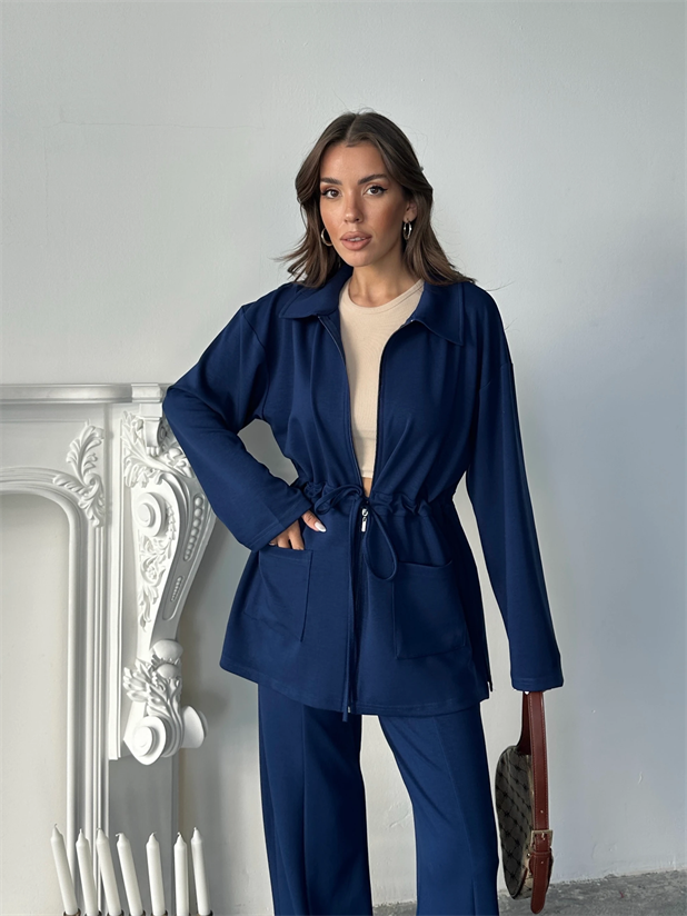 Bağlamalı Modal İkili Takım  - Lacivert